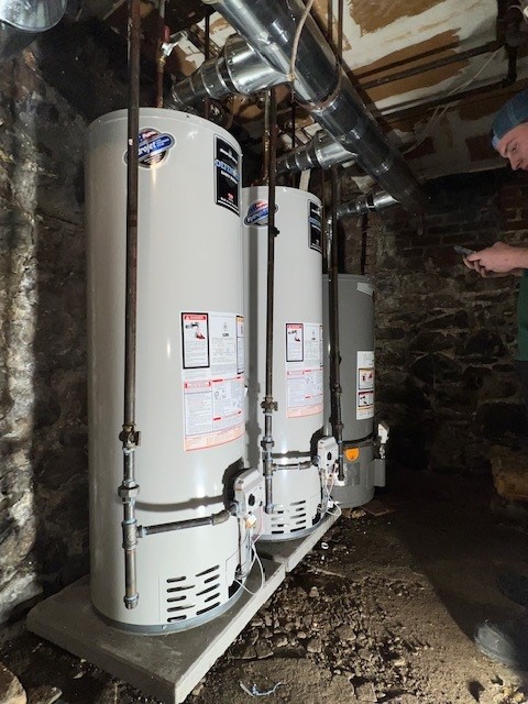 basement water heater installation in a Hudson Valley home